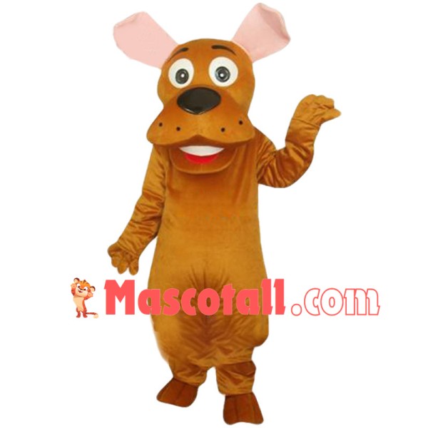 Brown American Pit Bull Terrier Dog Mascot Costume	