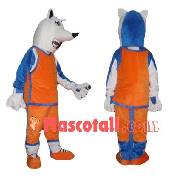 Sport White wolf Mascot Costume