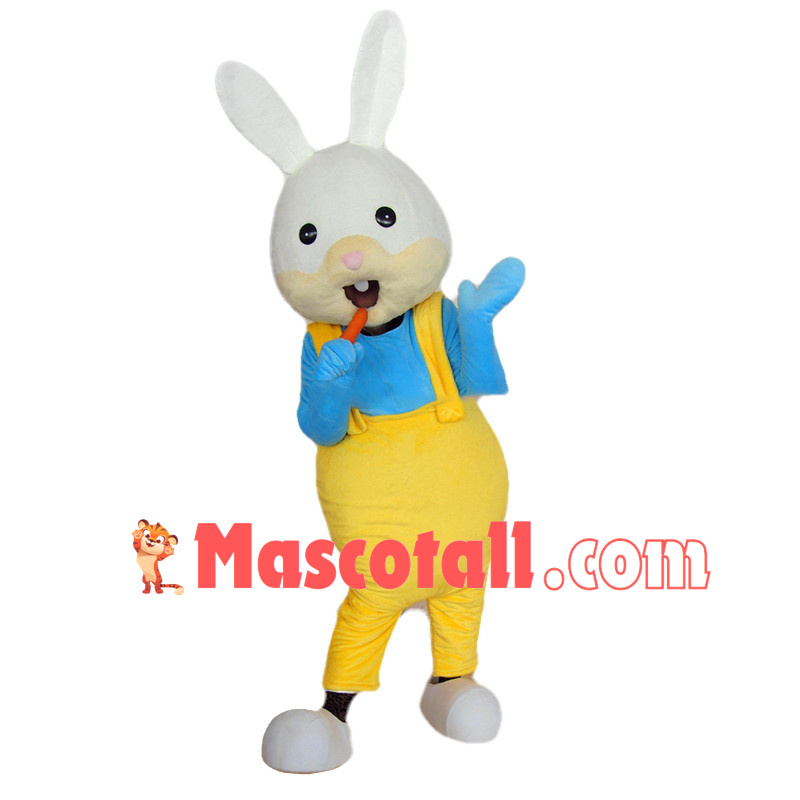 Adult Cartoon White Rabbit Mascot Costume