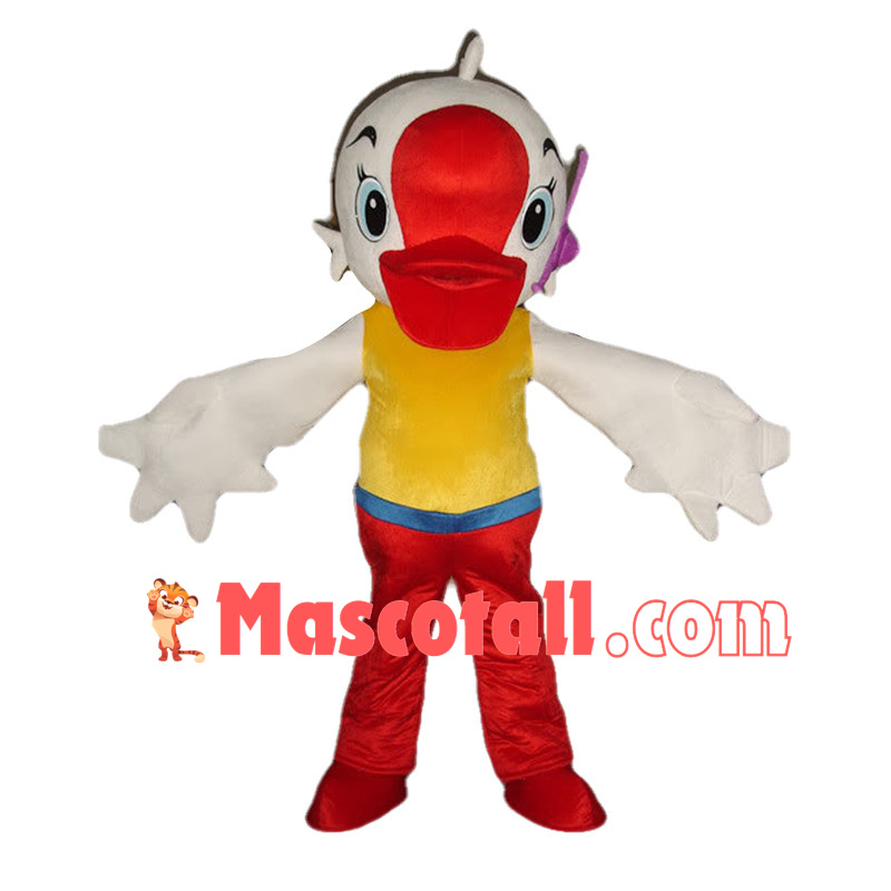 Idol White Goose Mascot Cartoon Costume