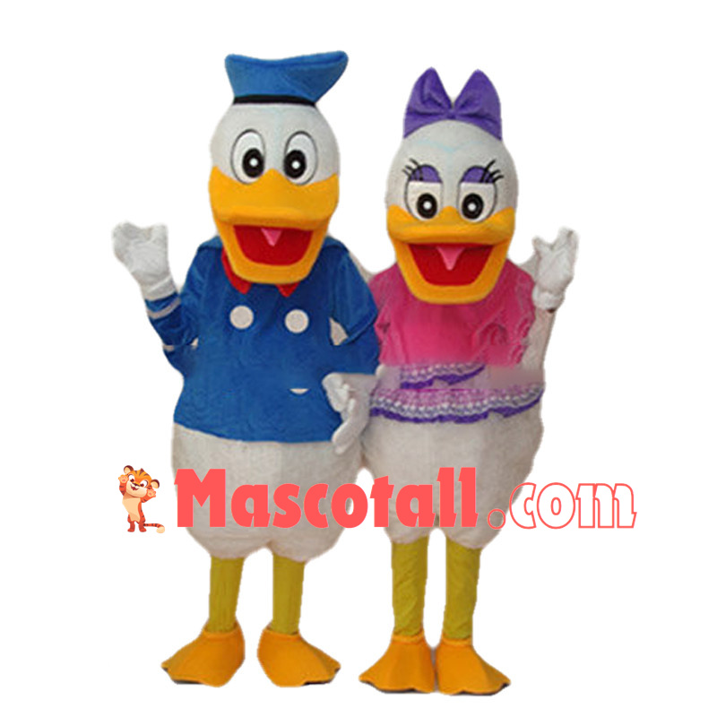 Arrogant Donald Duck And Talkative Daisy Duck Mascot Costume 