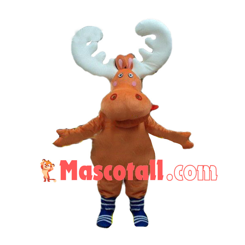 Lovely Cartoon Orange Moose Mascot Costume