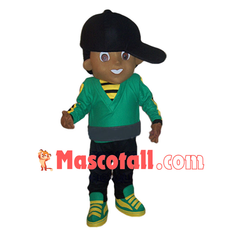 Hip Hop Black Boy Mascot Costume