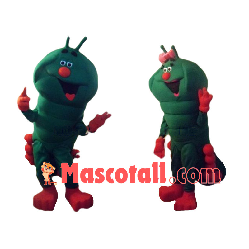 Lovely Caterpillar Couple Mascot Cartoon Costume 