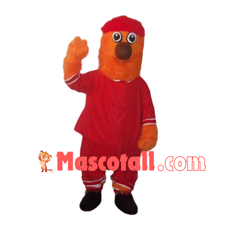Sport Orange Fur Monster Mascot Costume