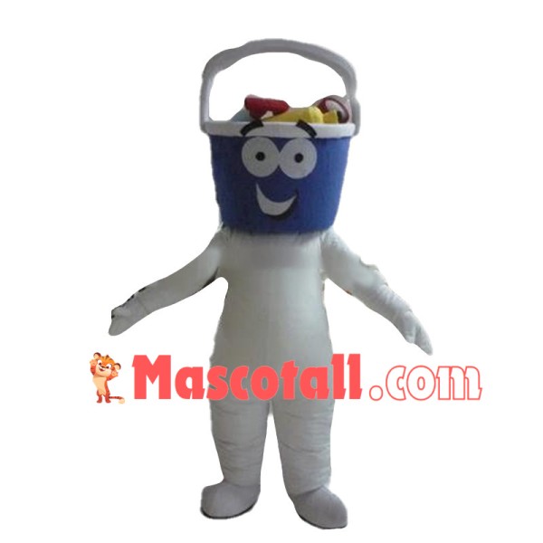 Blue Bath Basket Man Mascot Costume	
