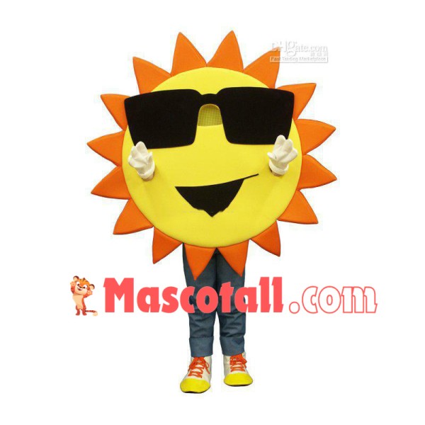 Sun With Sunglasses Cartoon Mascot Costume 