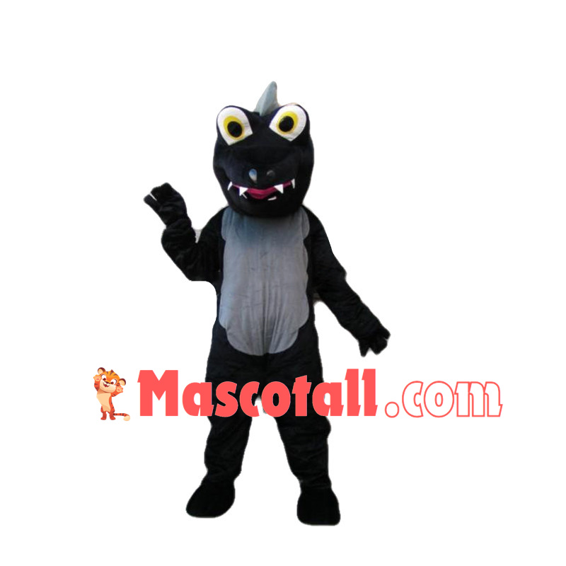 Simple Style Black Dinosaur Mascot Costume	