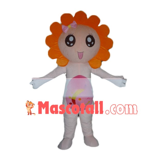 Cute Girl Sun Cartoon Mascot Costume