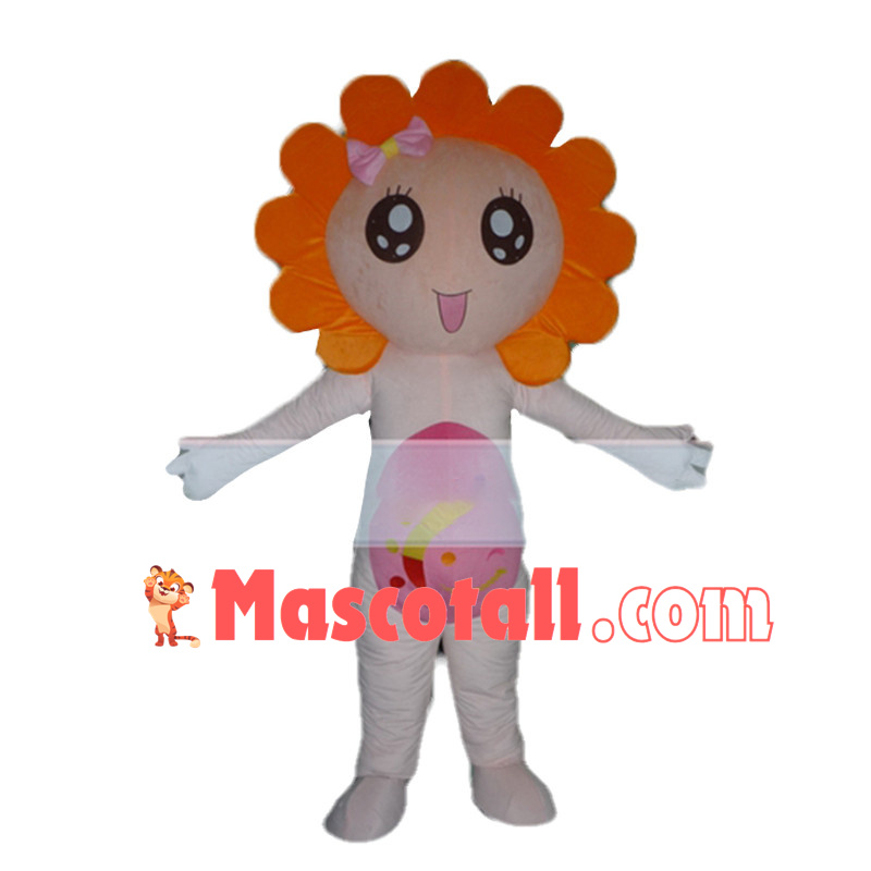 Cute Girl Sun Cartoon Mascot Costume