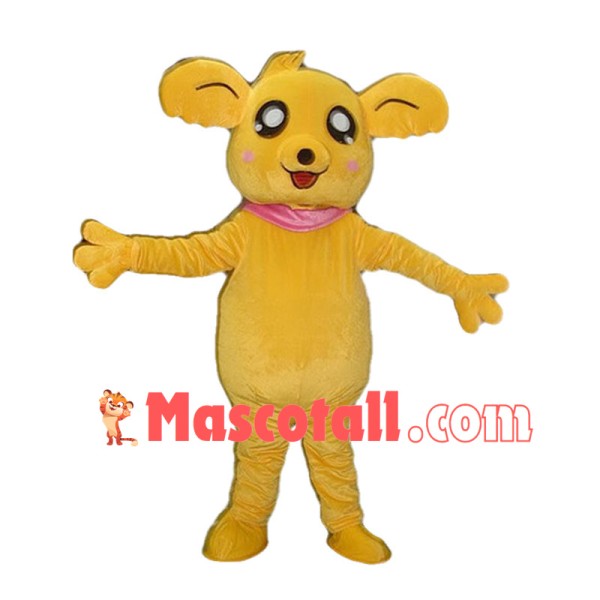 Adult Cartoon Golden Bear Mascot Costume 