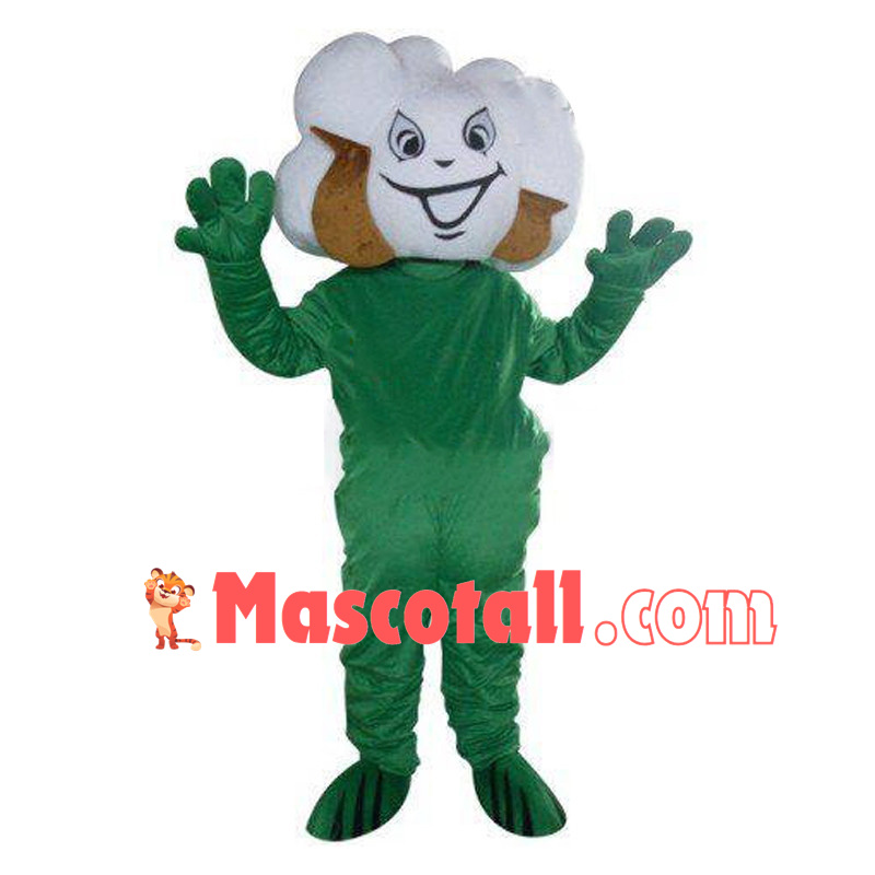 Cartoon Cotton Head Man Mascot Costume	