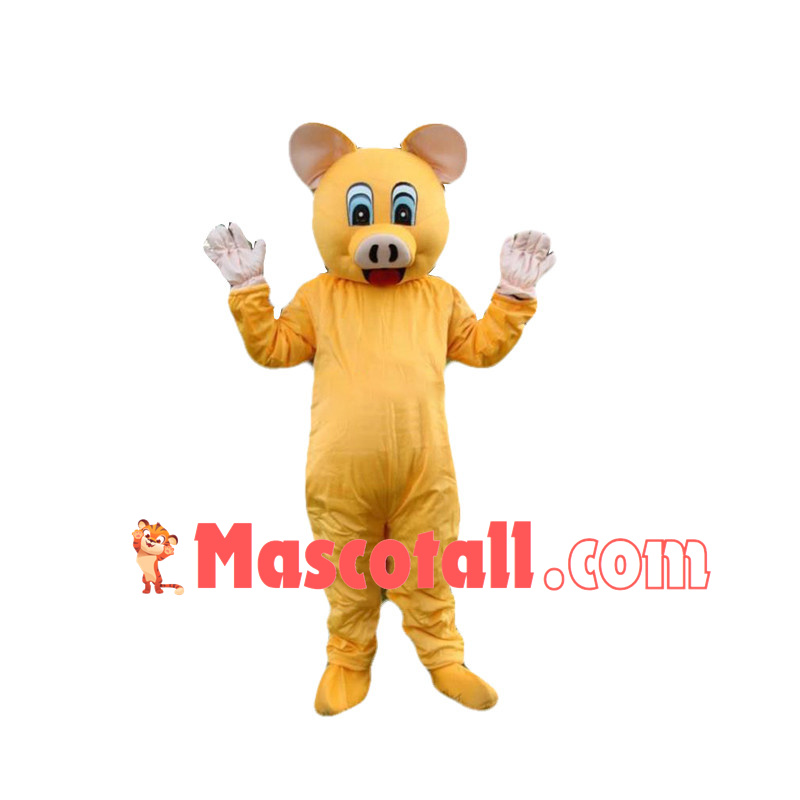 Lovely Yellow Pig Mascot Costume