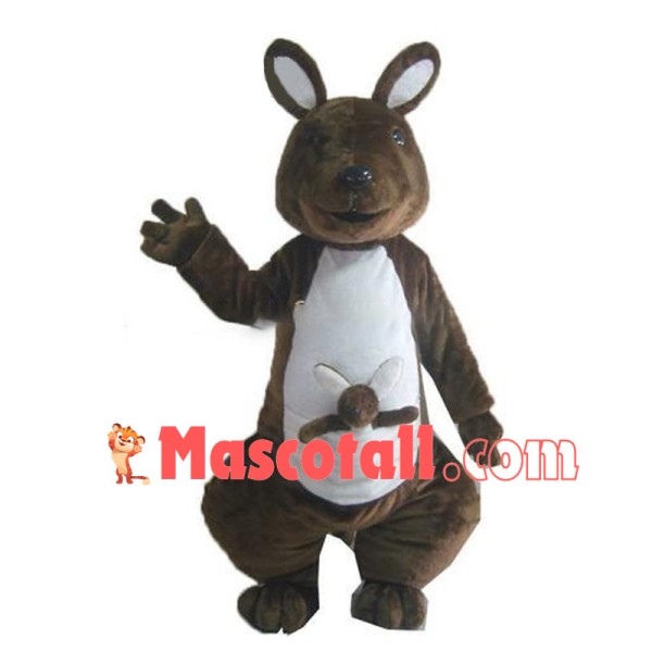Mother Kangaroo With Baby Kangaroo In Pouch Mascot Costume 