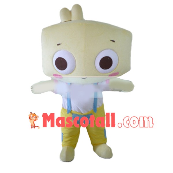 Square Head Bunny Cartoon Mascot Costume