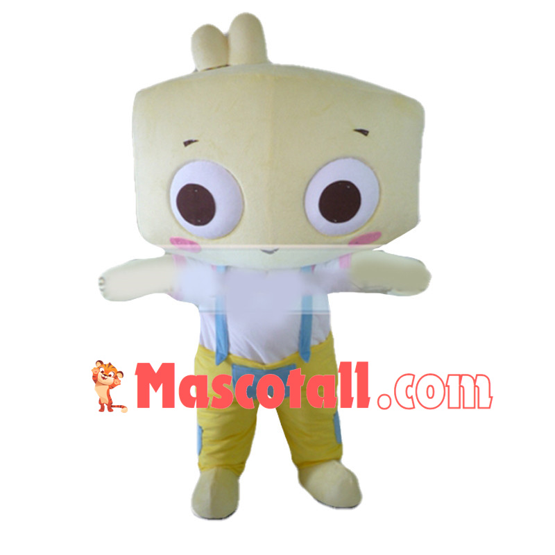 Square Head Bunny Cartoon Mascot Costume