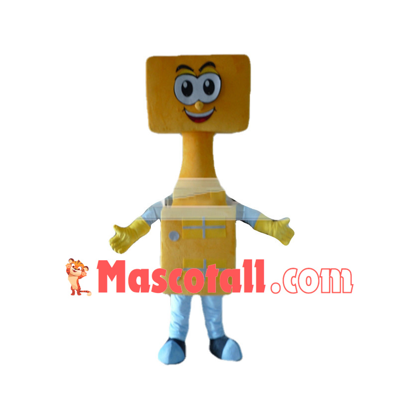 Simple Yellow Robot Mascot Costume