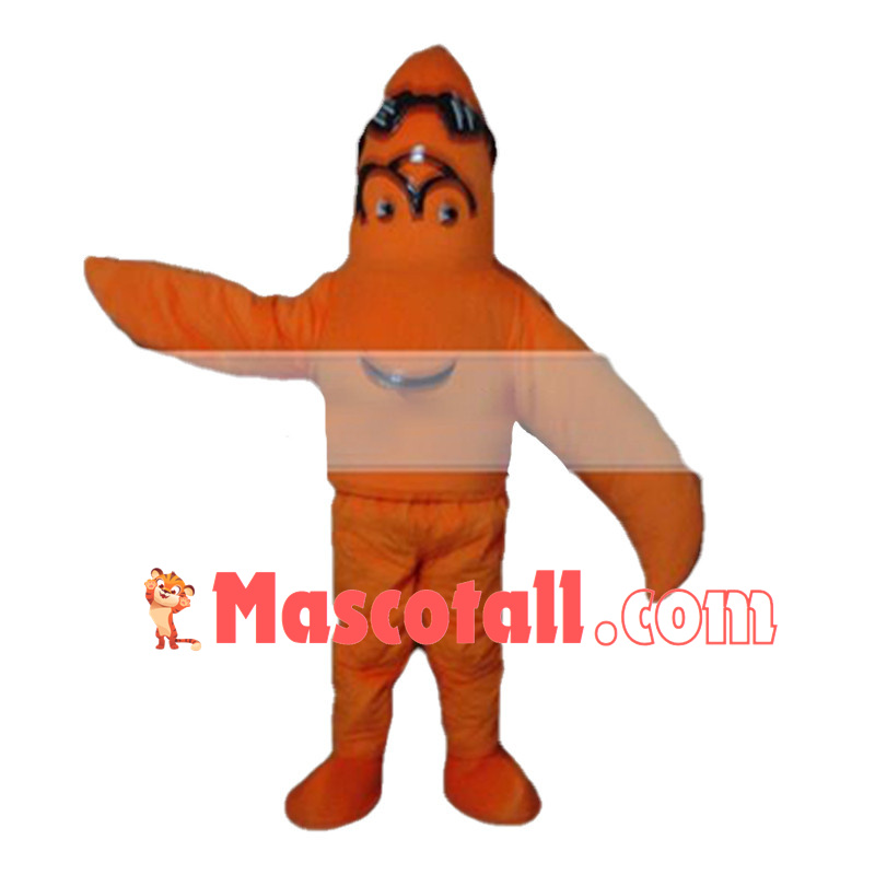 Cool Cartoon Orange Starfish Mascot Costume