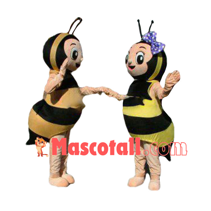 Cute Cartoon Honeybee Couple Mascot Costume 