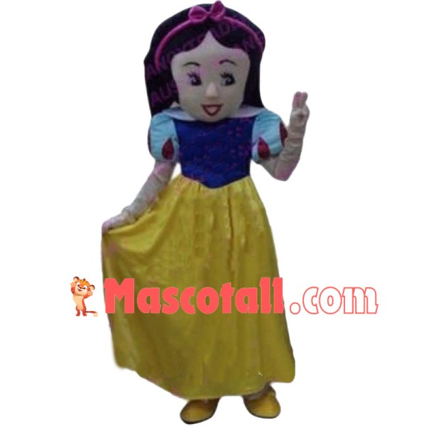 Optimistic Snow White Mascot Cartoon Character Costume	
