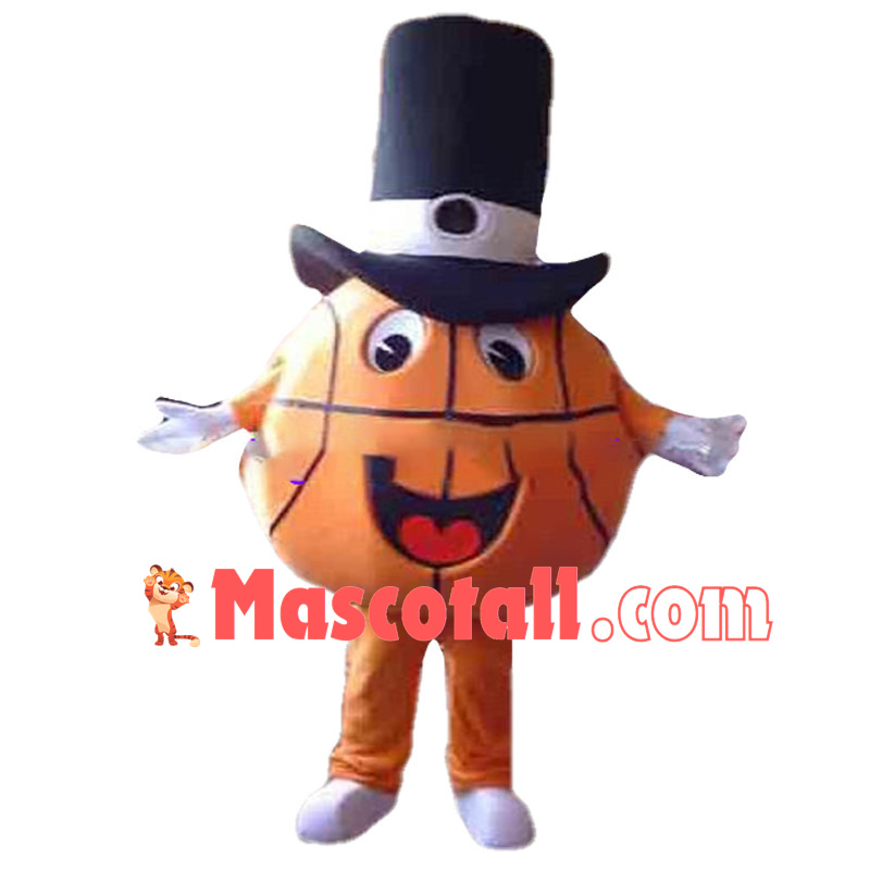 Basketball In Top Hat Mascot Costume 