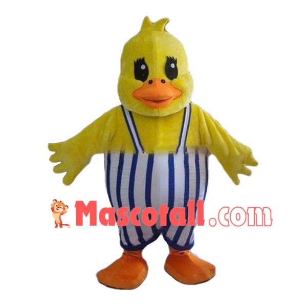 Fat Baby Duck In Overalls Mascot Costume
