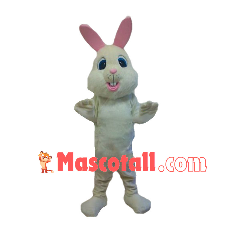 Lovely Light Yellow Rabbit Mascot Costume Adult Plush
