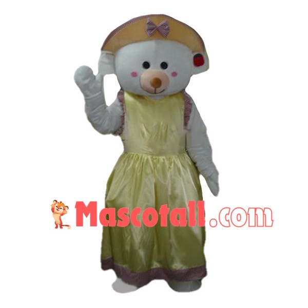 Lady White Bear Mascot Costume