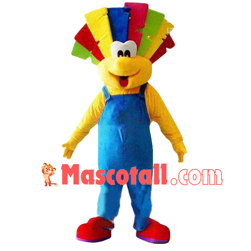 Lovely Clown With Colored Hair Mascot Costume	
