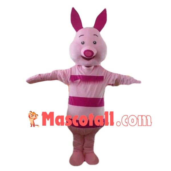 Timid Piglet Mascot Cartoon Character Costume	