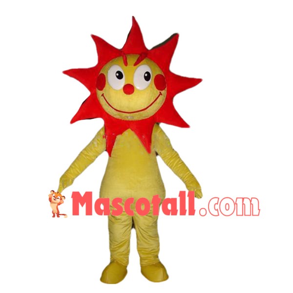 Scorching Sun Man Cartoon Mascot Costume 