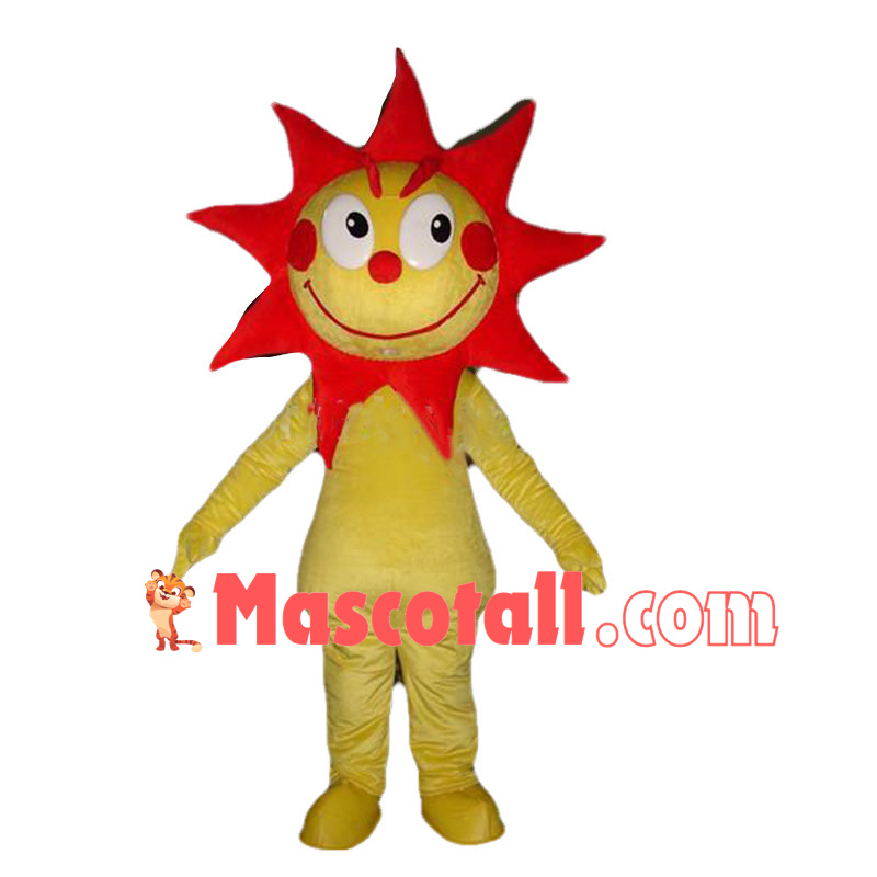 Scorching Sun Man Cartoon Mascot Costume 