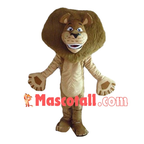 Pompous Madagascar Alex the Lion Mascot Costume 