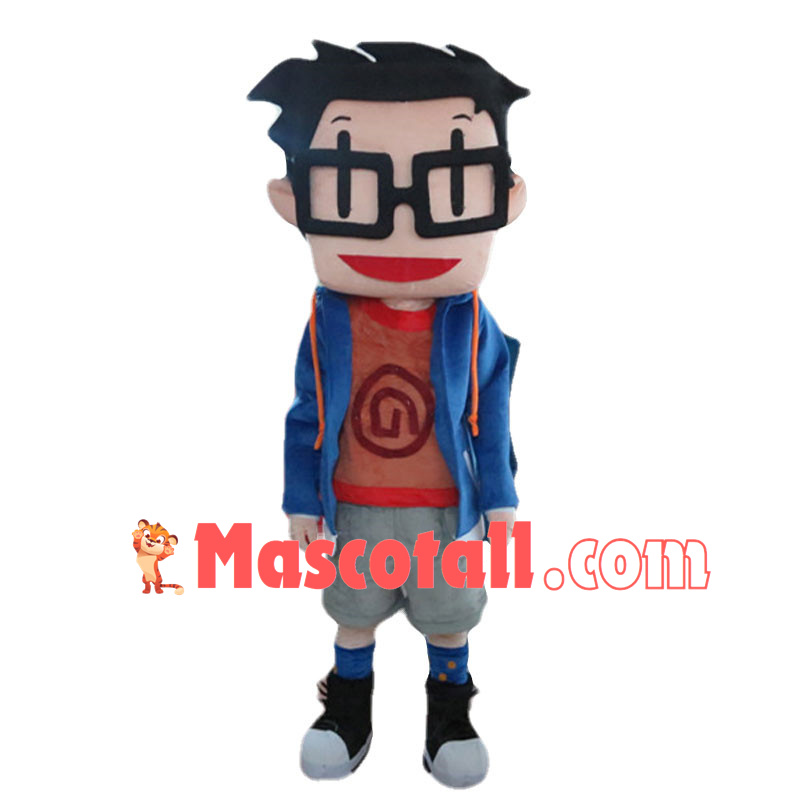 Hardworking Boy Mascot Costume