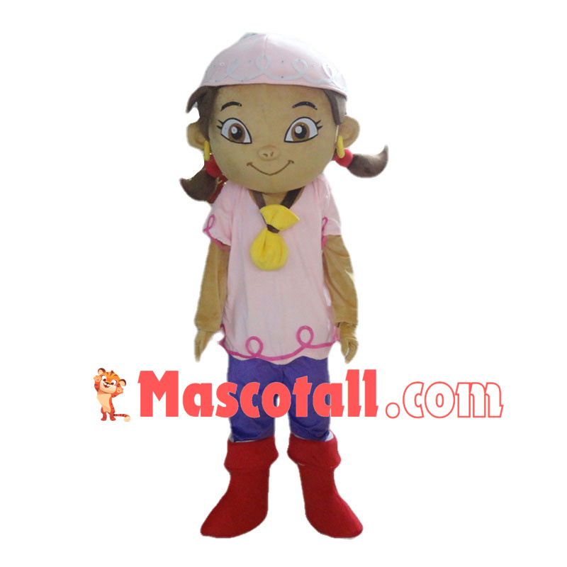 Adventurous Pirate Girl Izzy Mascot Costume 