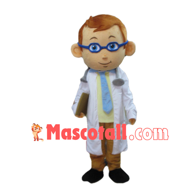Doctor With Blue Glasses Mascot Costume	