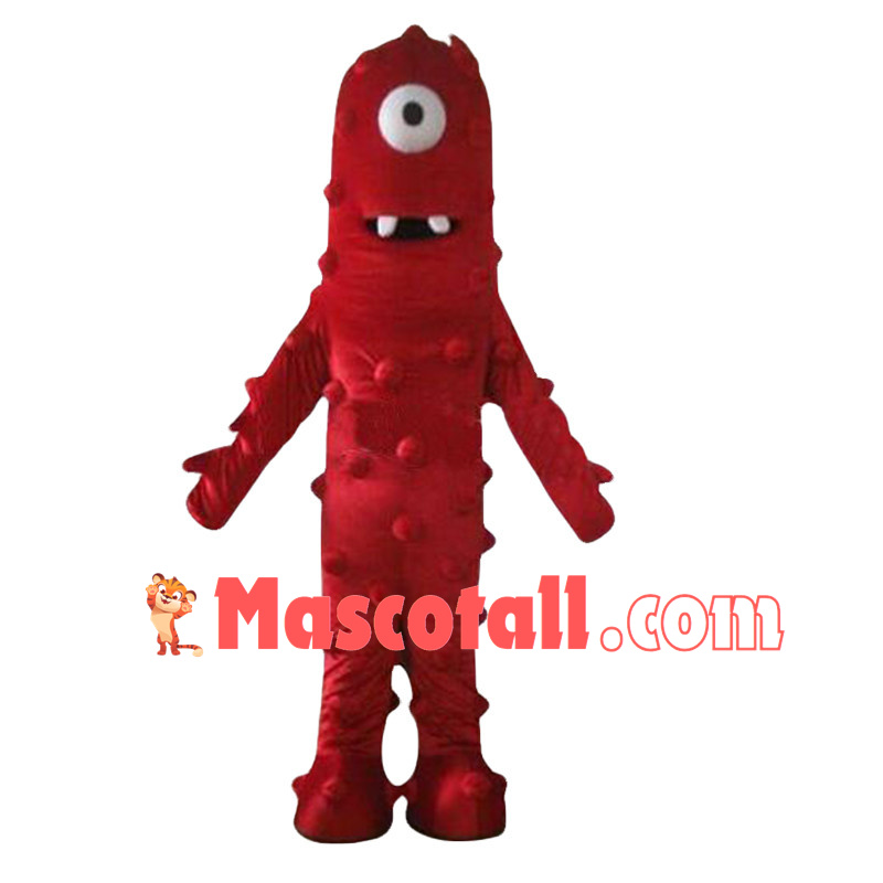 Outgoing Muno the Red Cyclops Mascot Adult Costume 