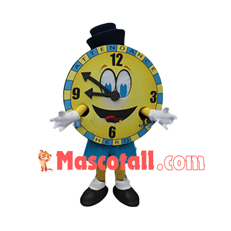 School Attendance Clock Mascot Costume 