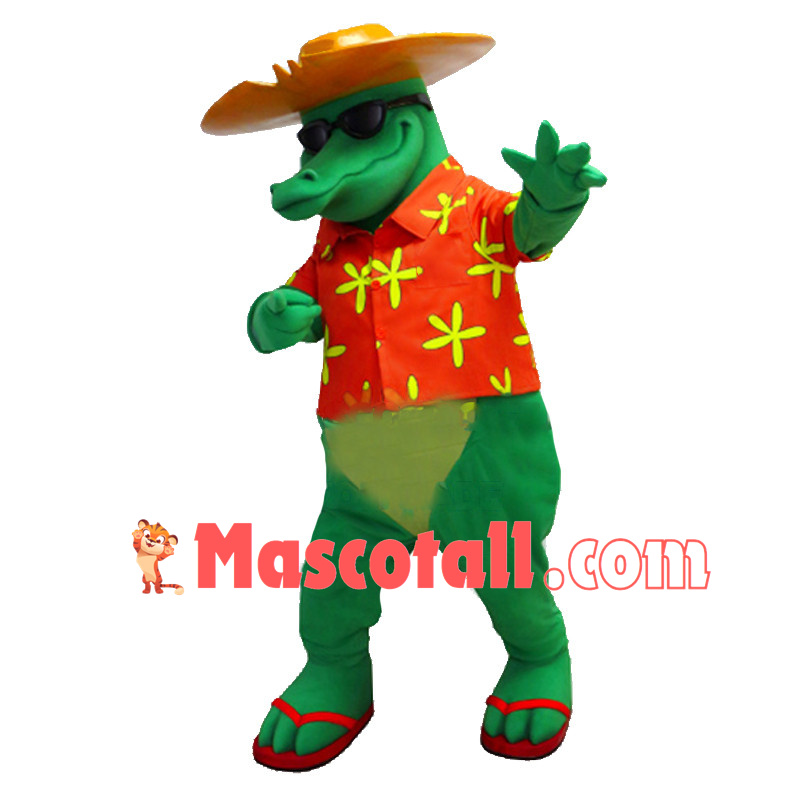 Cool Green Alligator Mascot Costume 