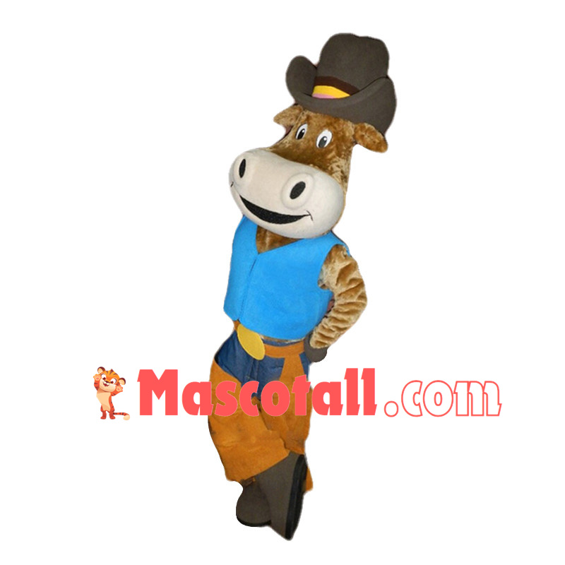 Bull Cowboy Mascot Costume 