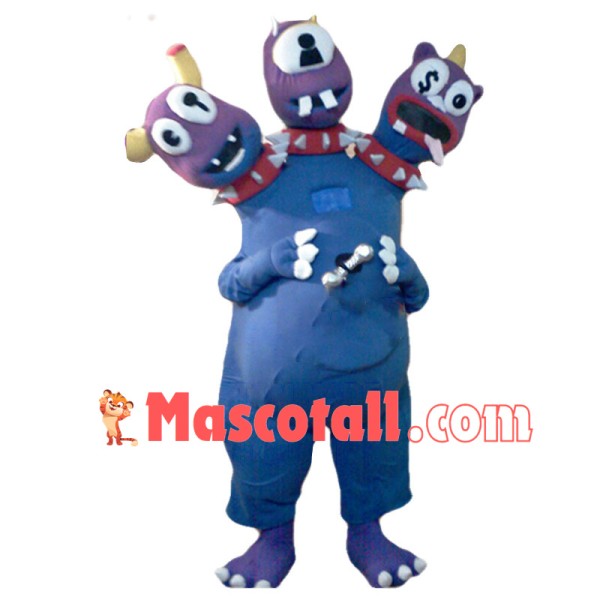 Scary Three Headed Monster Mascot Costume	