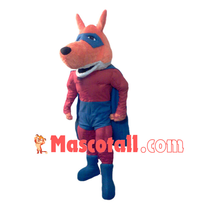 Super Hero Orange Wolf Mascot Costume	