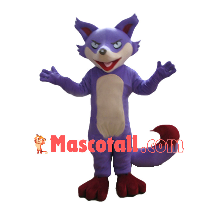 Anime Cartoon Purple Fox Mascot Costume 