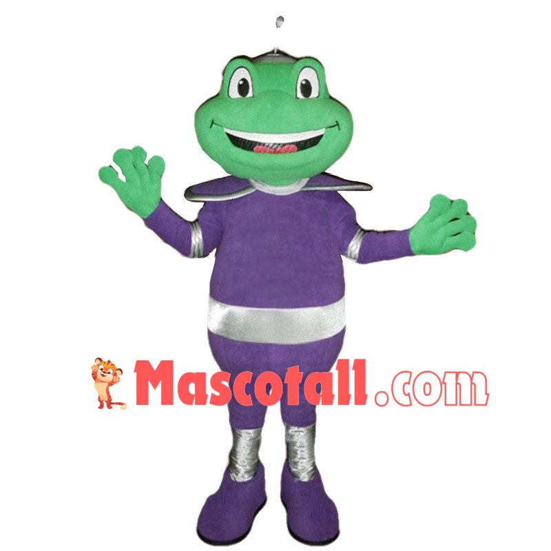 Alien Signal Frog In Purple Suit  Mascot Costume	