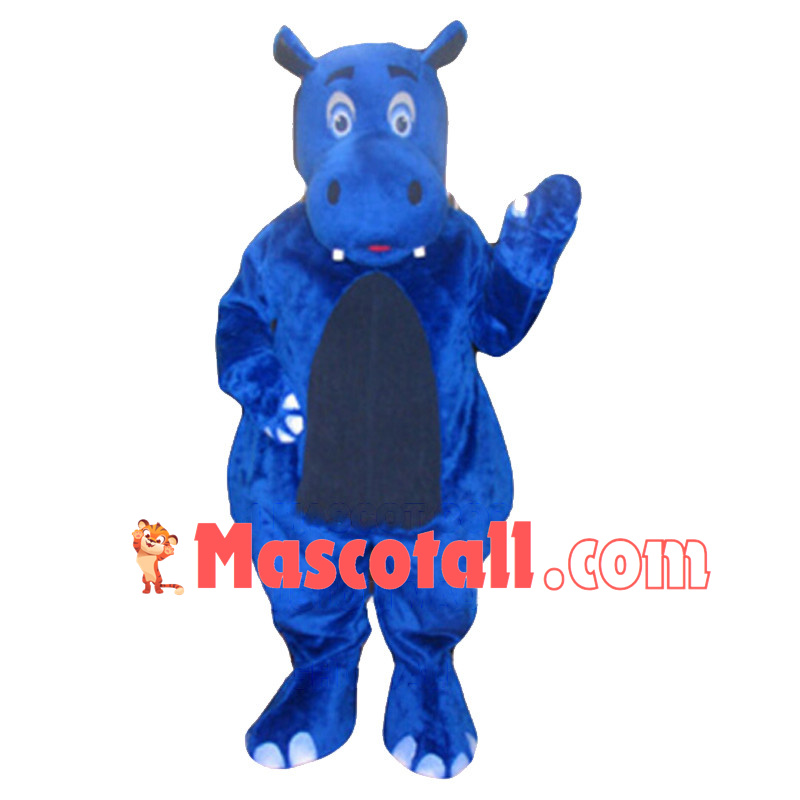 Blue Hippo Animal Mascot Costume 