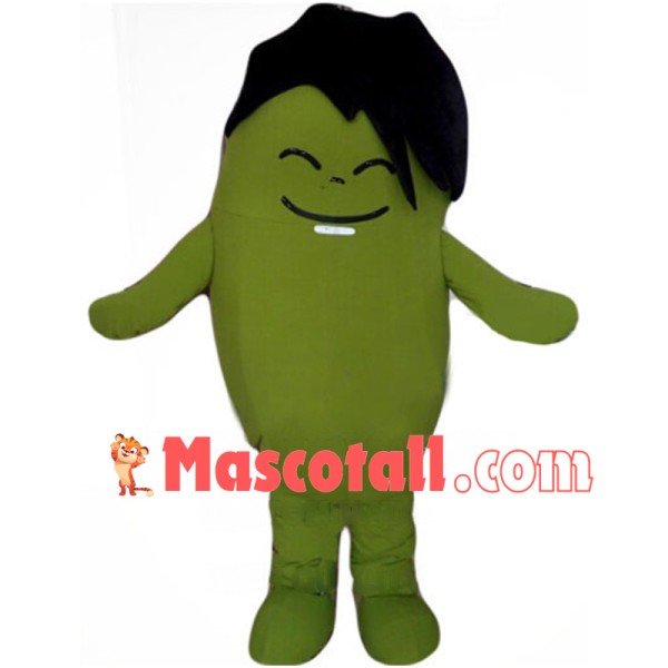 Long Haired Mung Bean Man Mascot Costume For Adult