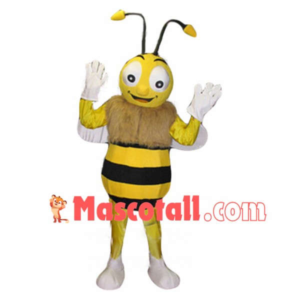 Happy Cartoon Hornet Bee Mascot Costume 