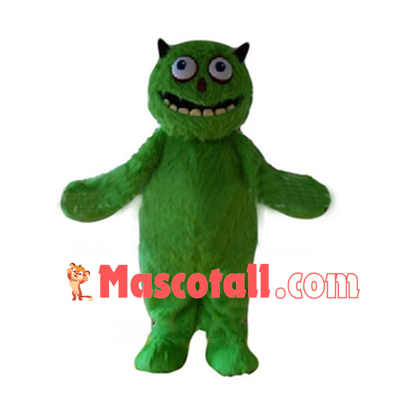Friendly Green Fur Monster Mascot Costume 