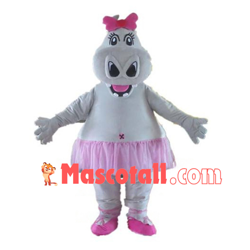 Ballerina Hippo Mascot Costume 