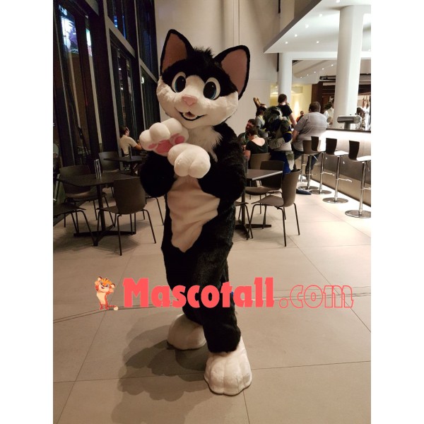 Lovely White & Back Cat Mascot Costume